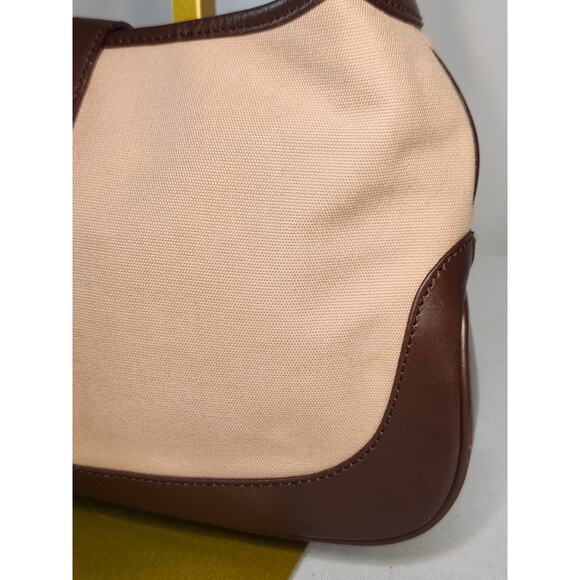 Gucci Jackie Shoulder Bag in Beige with Brown Vintage Small Adjustable Strap - Picture 6 of 16